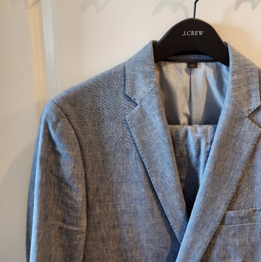 JCrew Ludlow Chambray Suit 40S Pants 33x30